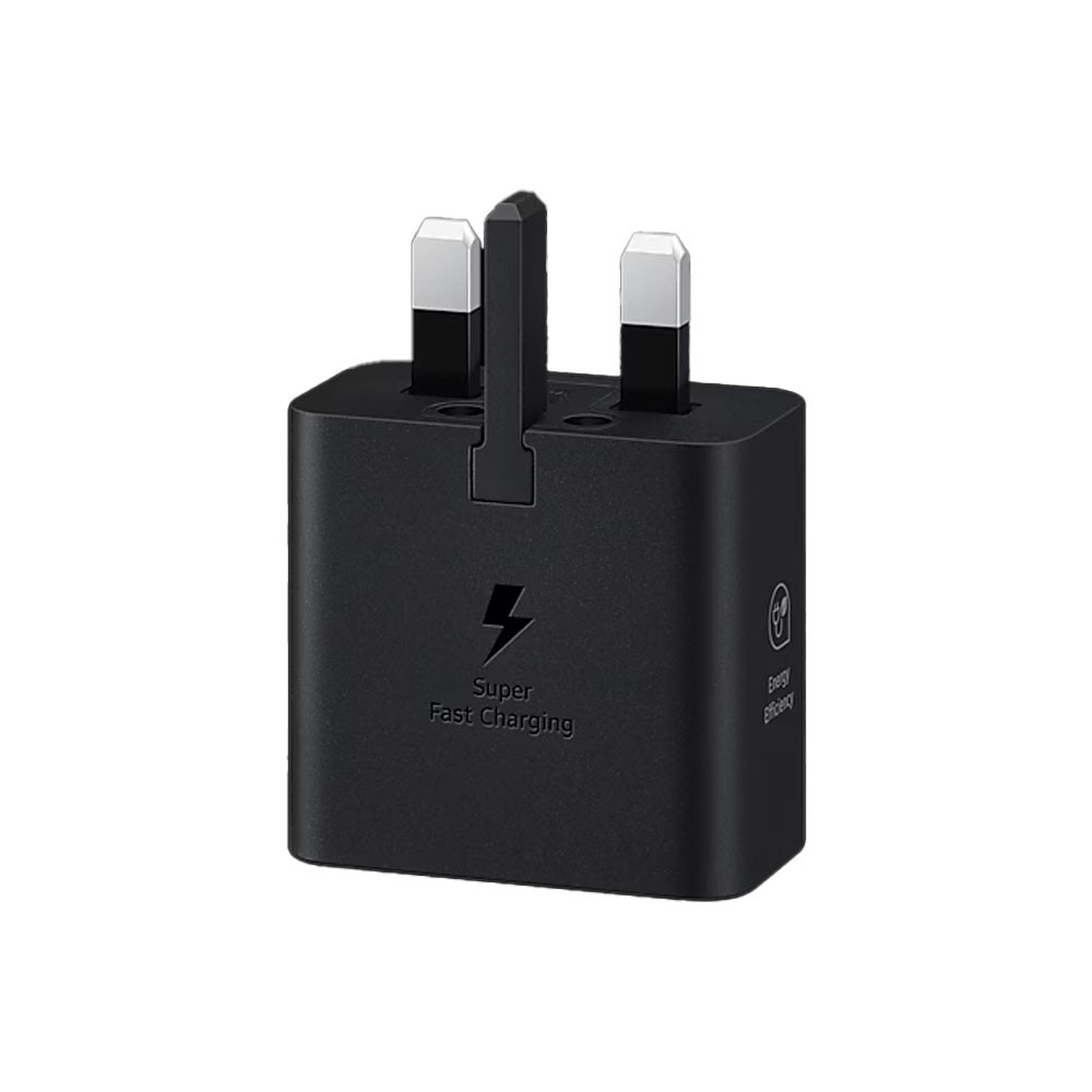 شارژر دیواری سامسونگ مدل Samsung Adapter 25W سه پین - مشکی/سفید