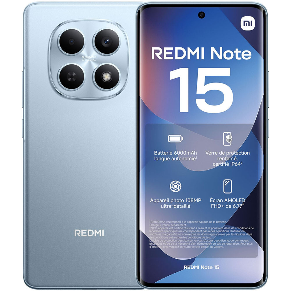 گوشی موبایل شیائومی مدل Redmi Note 15 ظرفیت 256 گیگابایت رم 8 گیگابایت - آبی